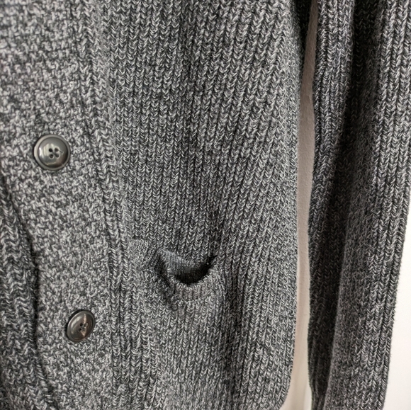 FAHERTY Deep Charcoal Marled Cotton Cashmere Blend Shawl Cardigan NEW Size L - Picture 8 of 8
